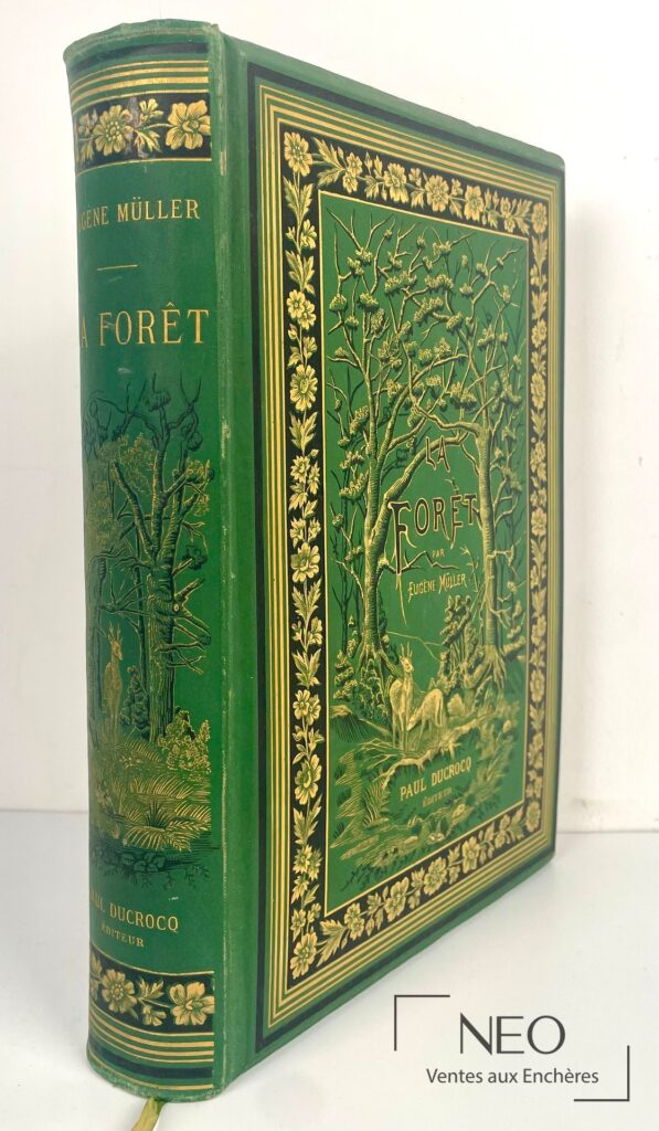 Cartonnage vert doré de La forêt d’Eugène Müller