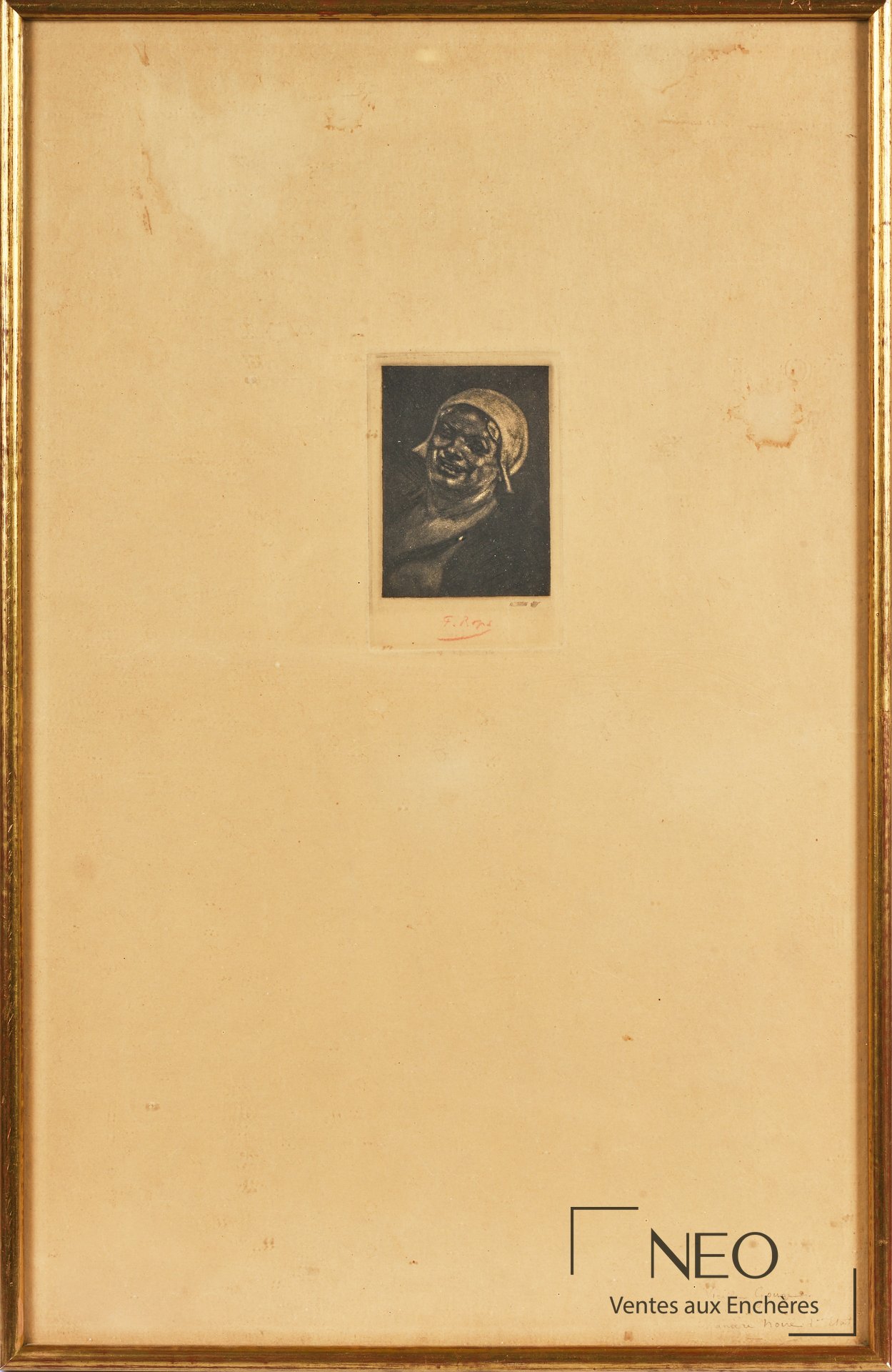 Félicien Rops, Vieille Gouge, manière noire sur papier