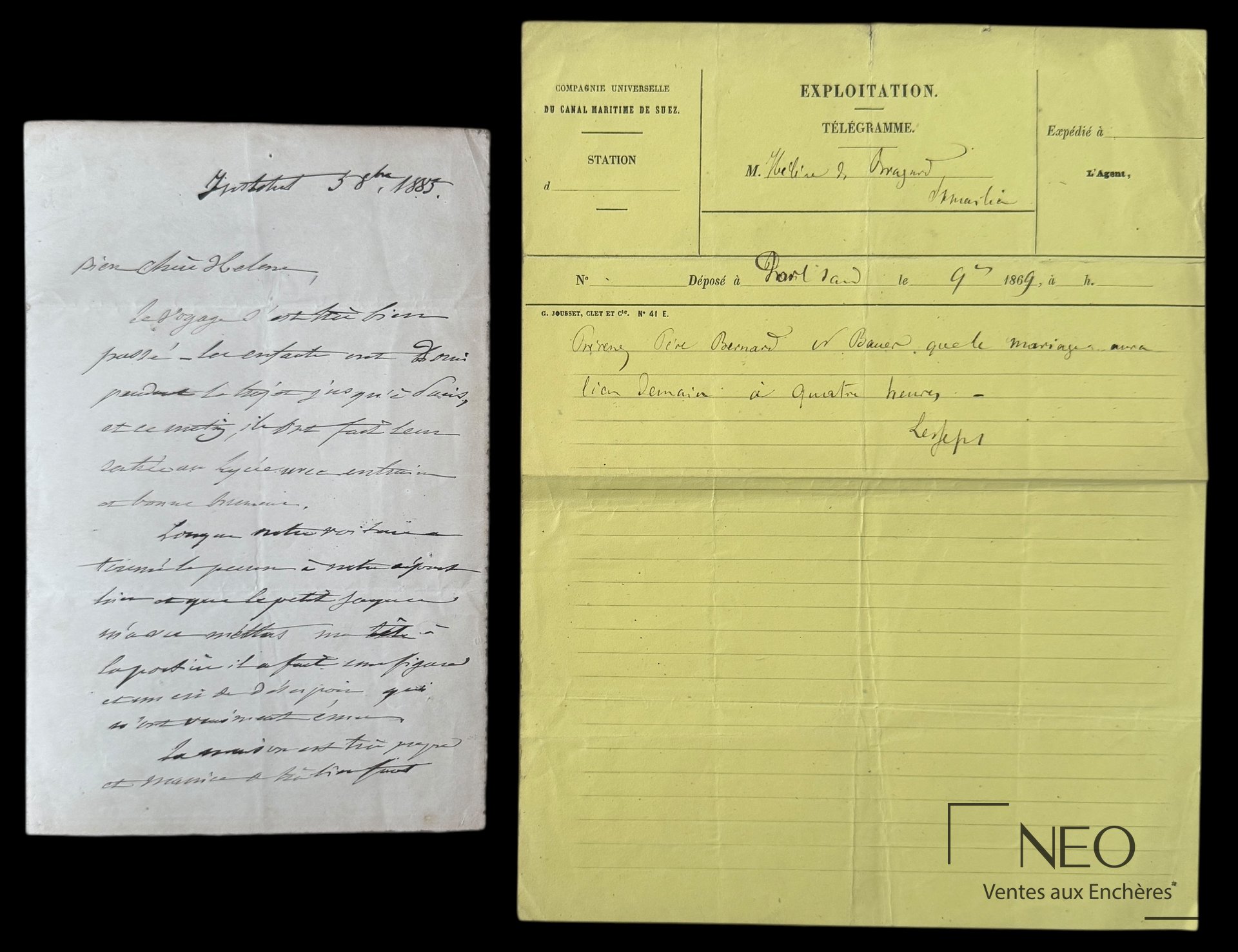 Lettre autographe signée de Ferdinand de Lesseps