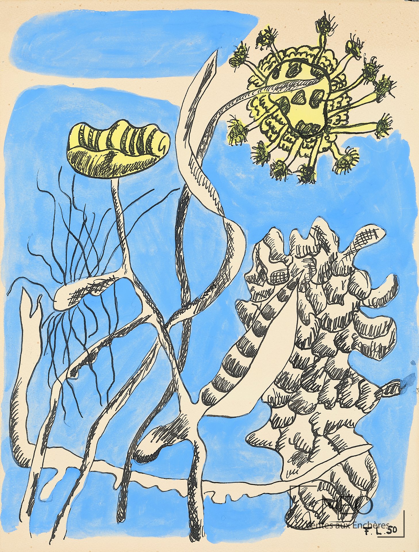 Gouache de Fernand Léger sur papier
