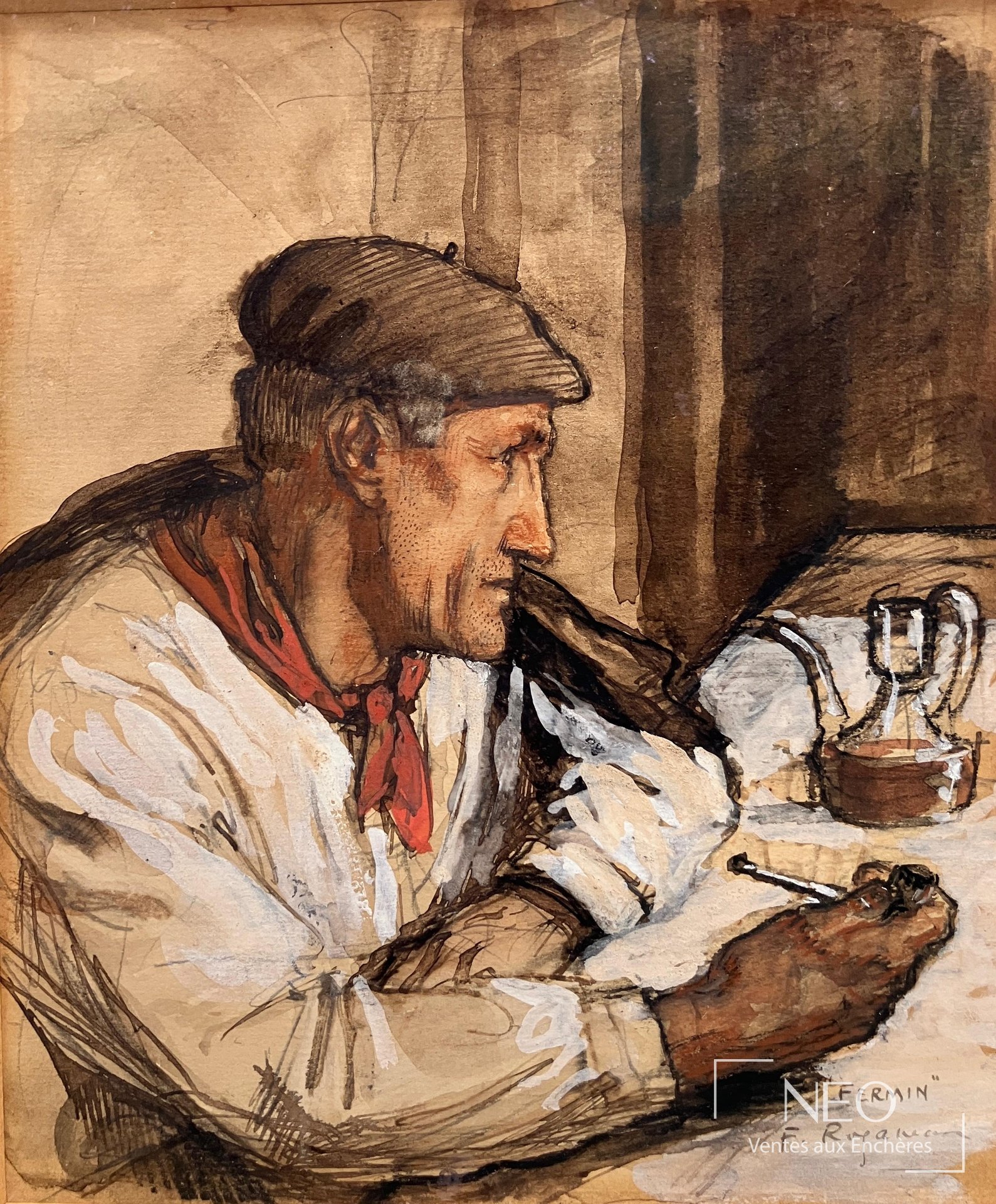 Dessin Fermin attribué à François Maurice Roganeau