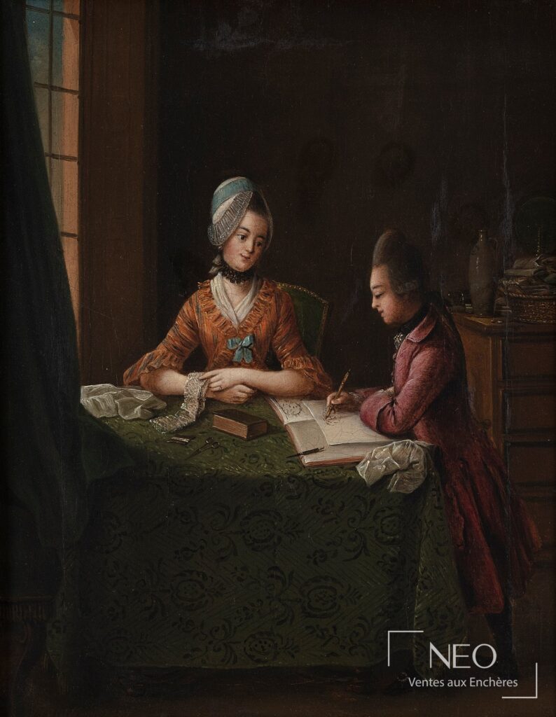 Deux jeunes femmes autour d'une table