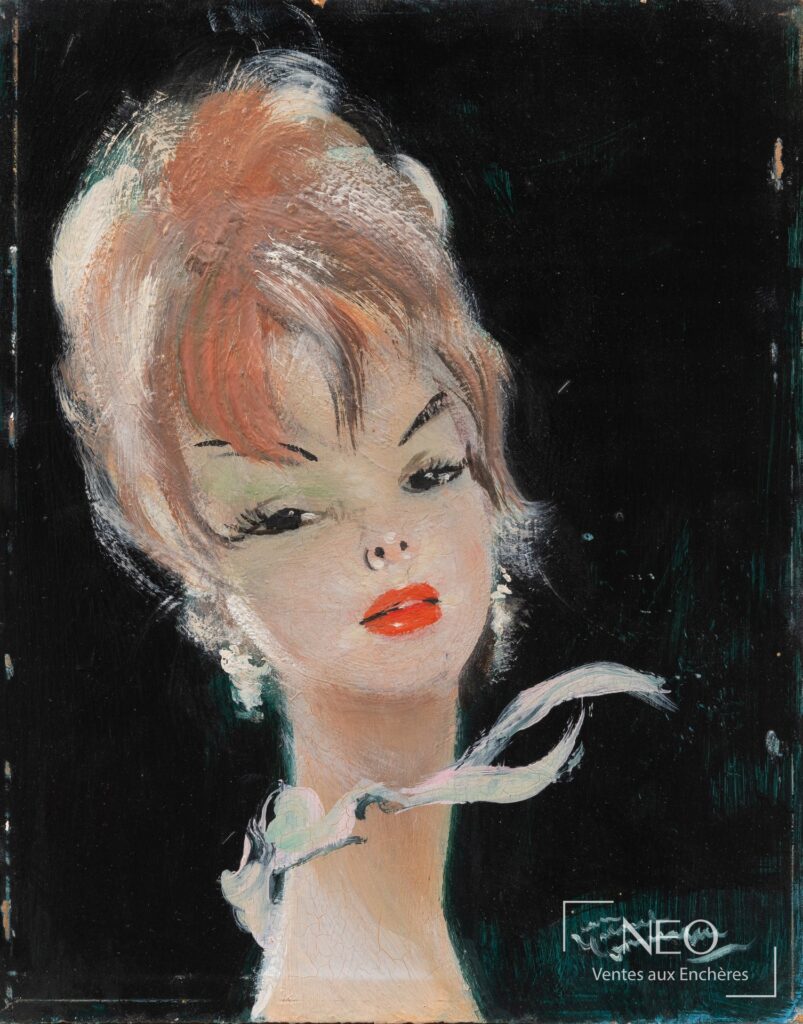 Portrait féminin à la peinture