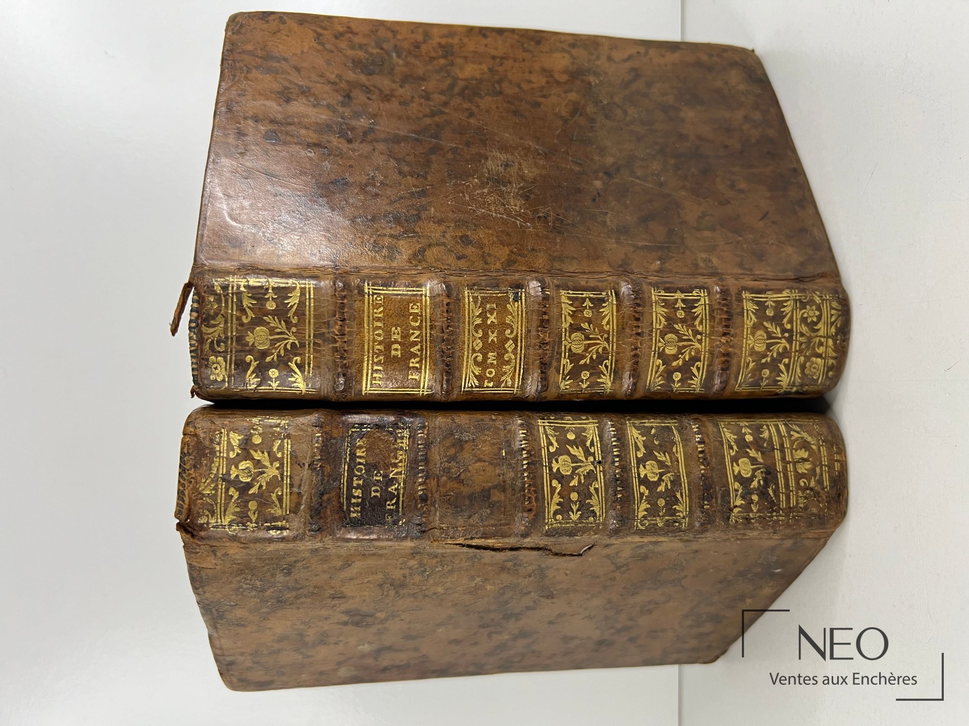 Deux volumes reliés en veau marbré