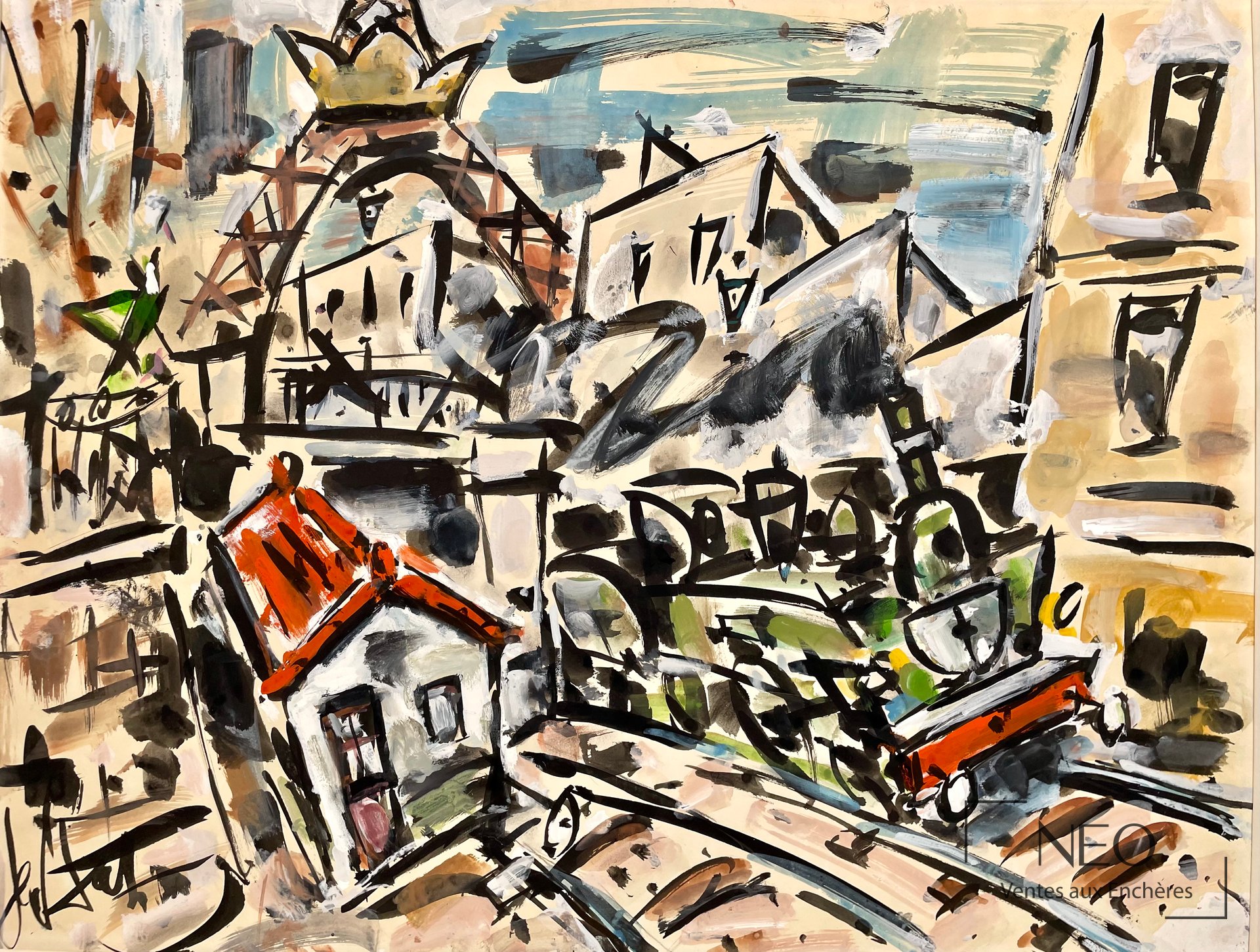 Vue de Paris de Gen Paul en aquarelle et gouache