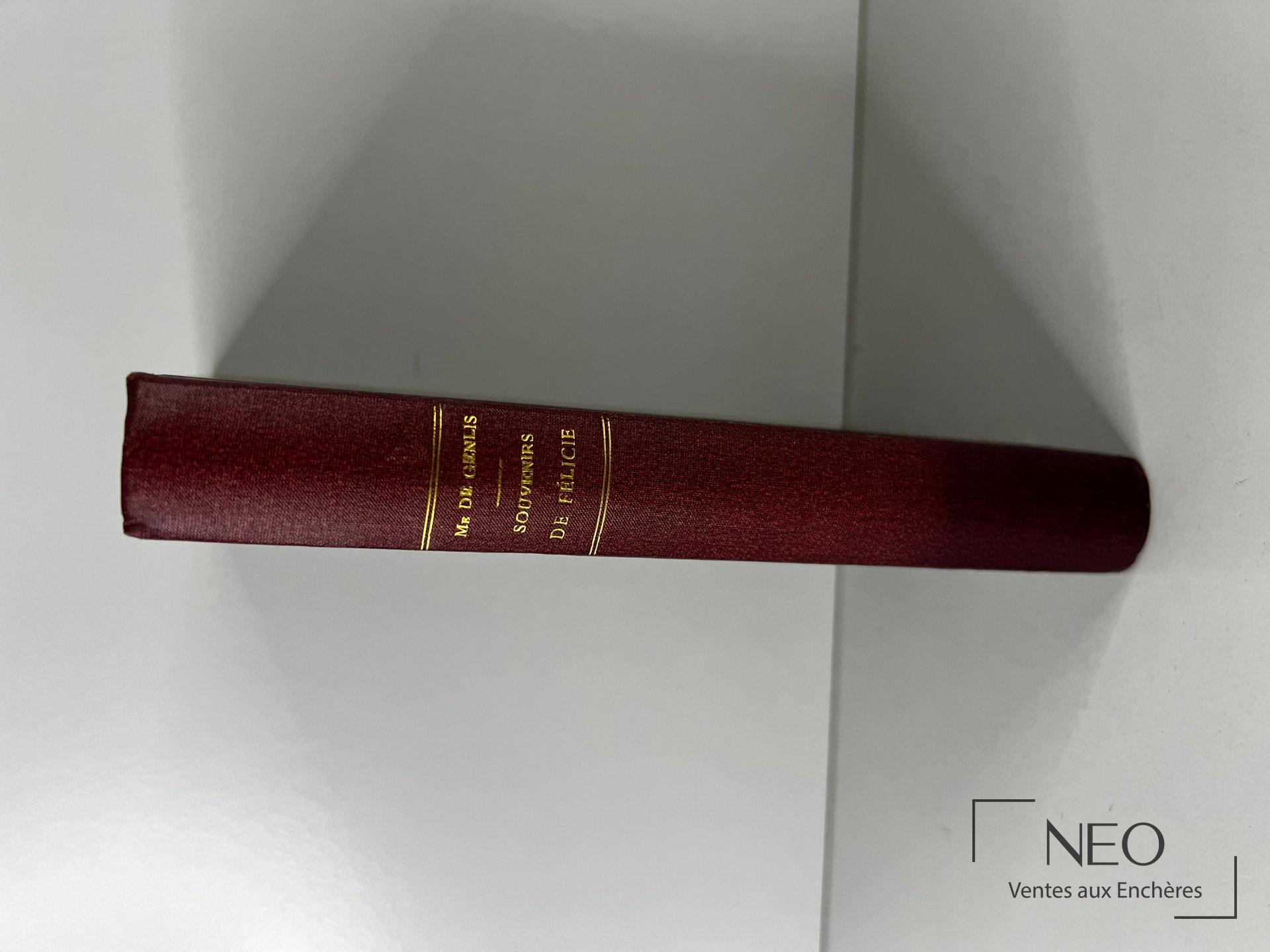 Dos d'un livre relié en demi toile bordeaux