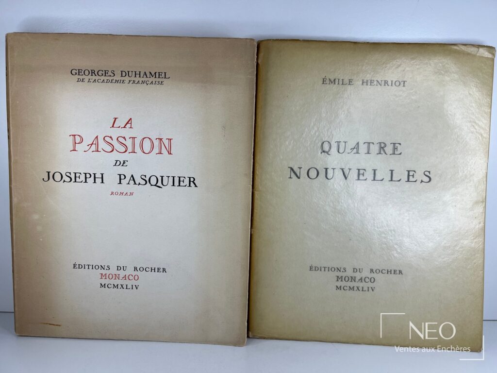 Deux pages de titre de La passion de Joseph Pasquier et Quatre Nouvelles