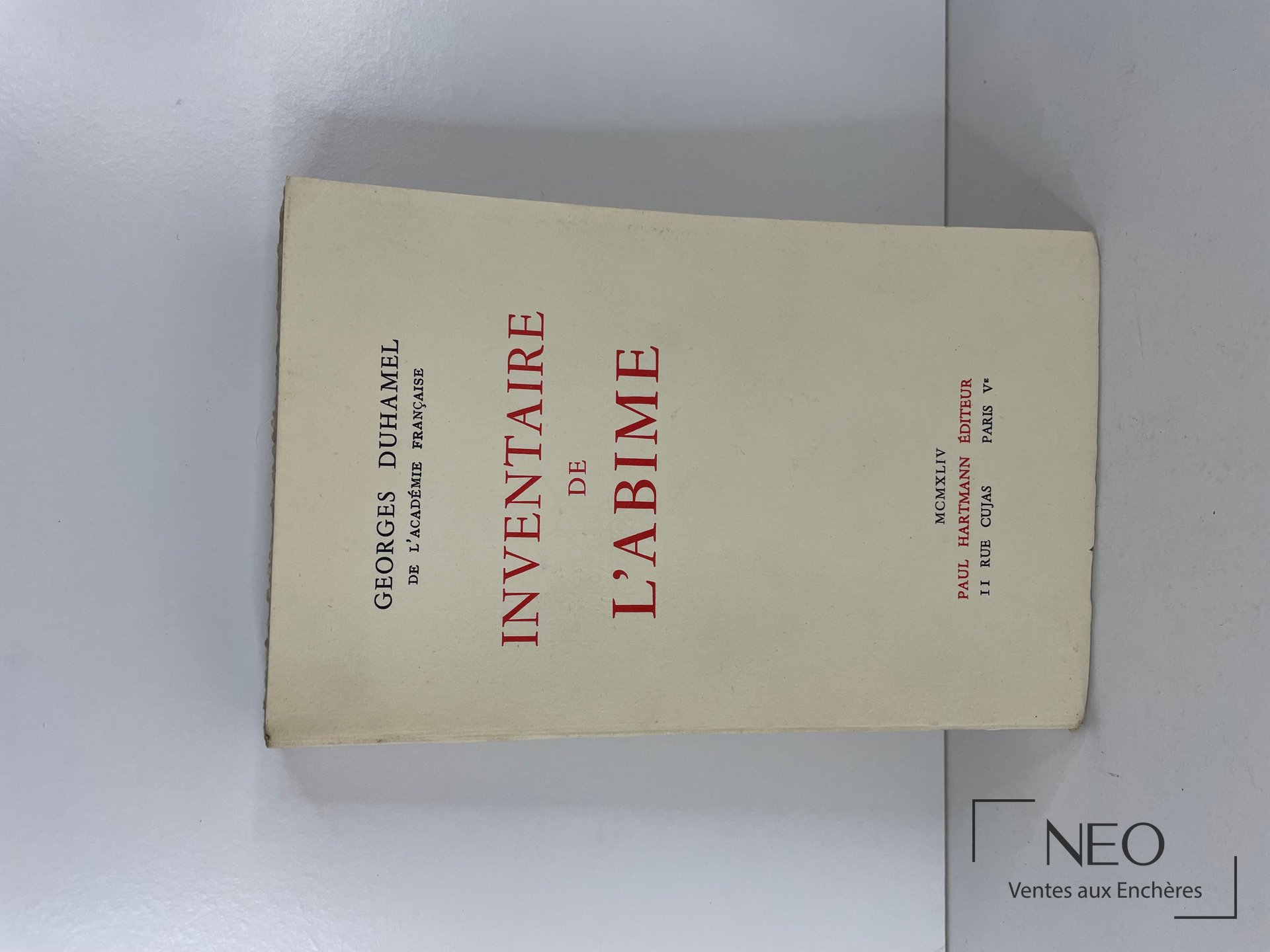 Couverture de L'inventaire de l'abîme de Georges Duhamel
