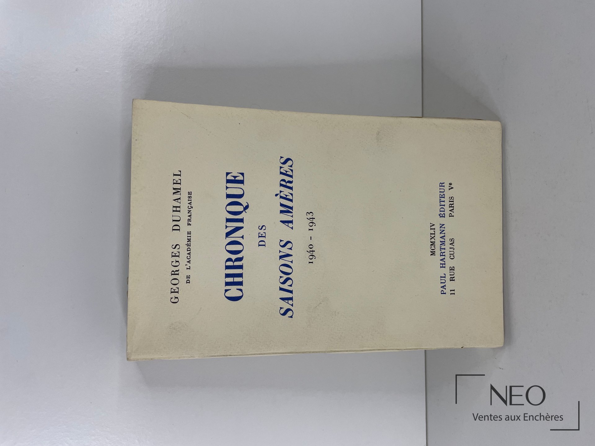 Couverture du livre Georges Duhamel Chronique des saisons amères 1940-1943