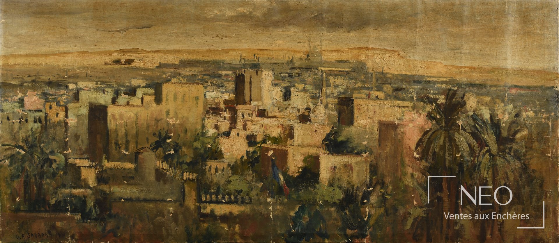 Georges Hanna Sabbagh, Vue du Caire, huile sur toile, 1937