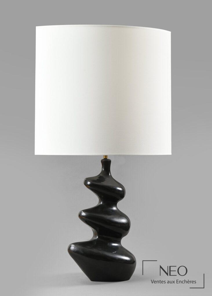 Lot 203 - Georges JOUVE Exceptionnelle Lampe