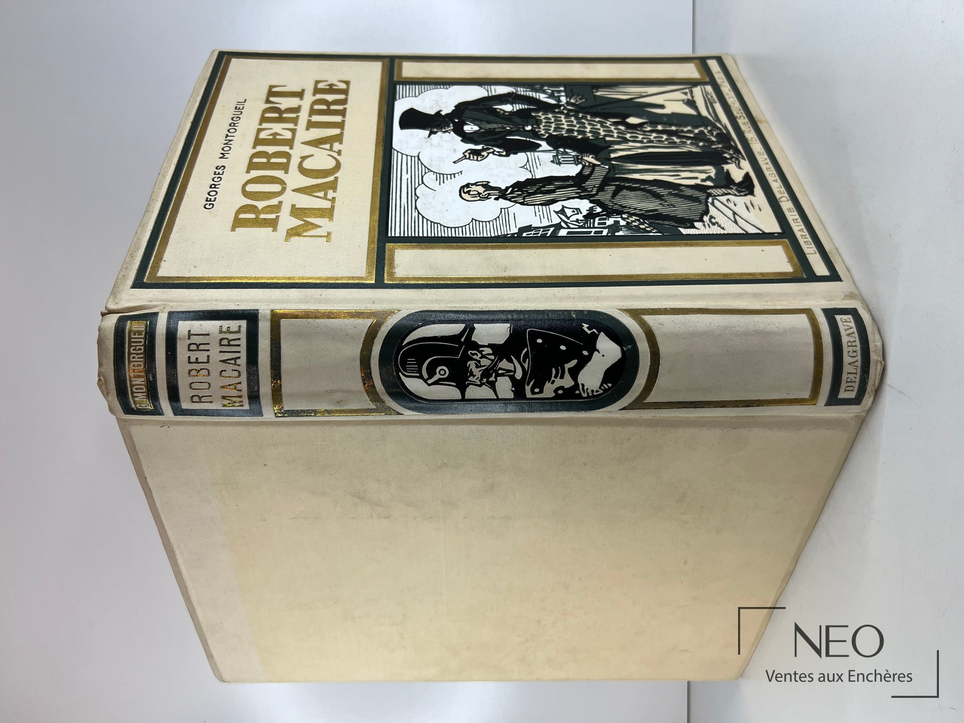 Livre relié illustré vu de trois quarts