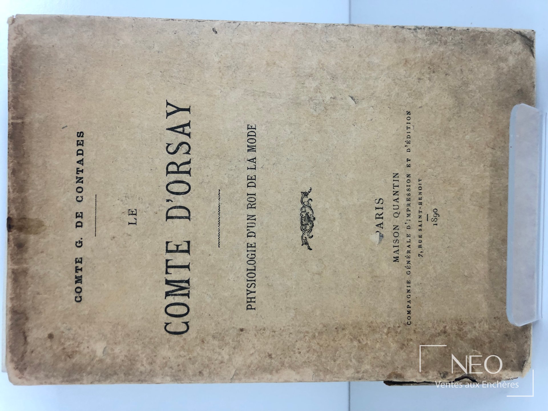 Couverture brunie du livre Le Comte d'Orsay de Gérard de Contades