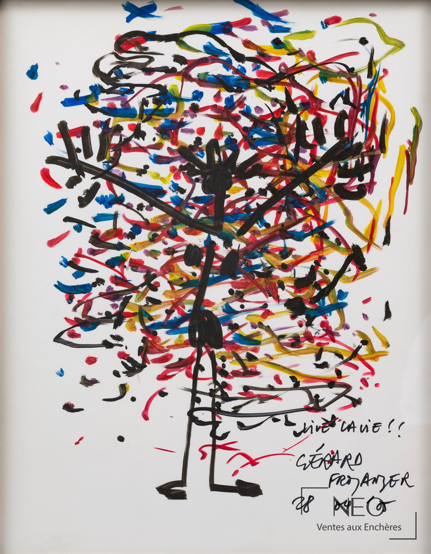 Composition colorée au feutre sur papier signée Gérard Fromanger