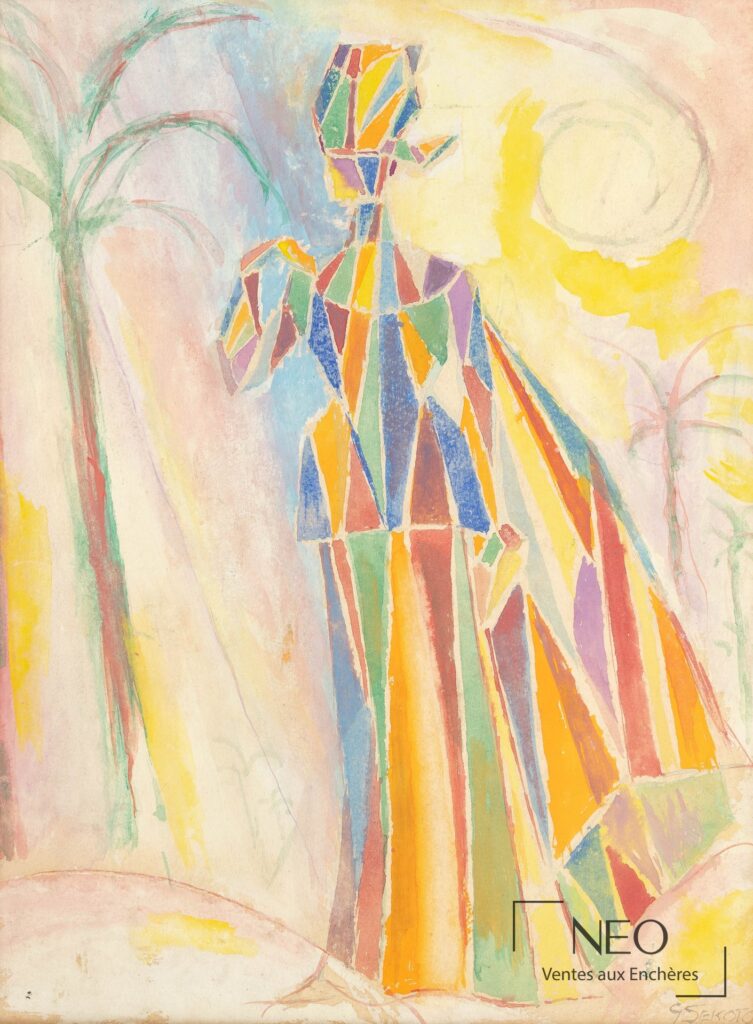 Femme à la robe colorée de Gérard Sekoto