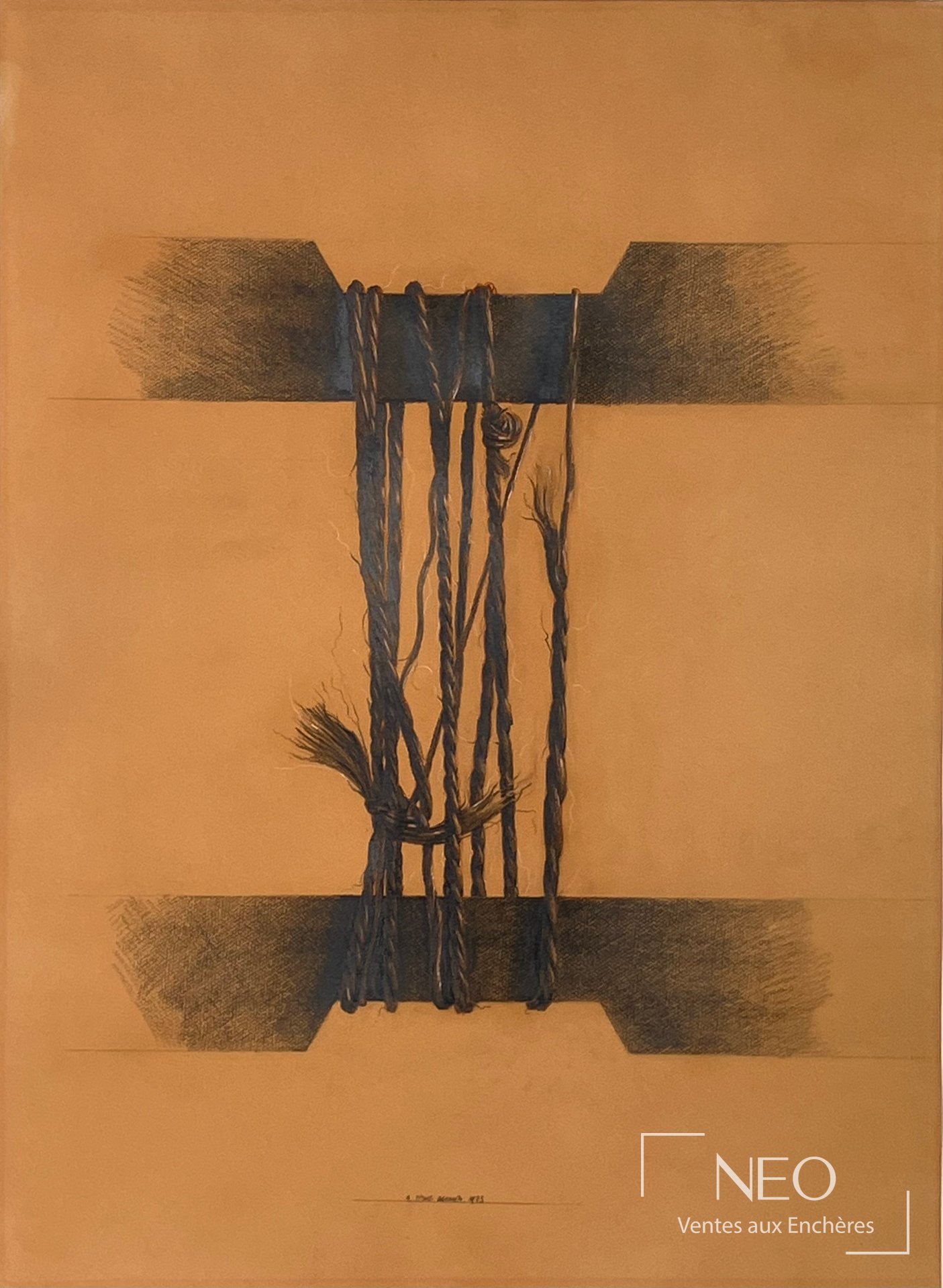 Dessin de Gérard Titus-Carmel sur papier teinté