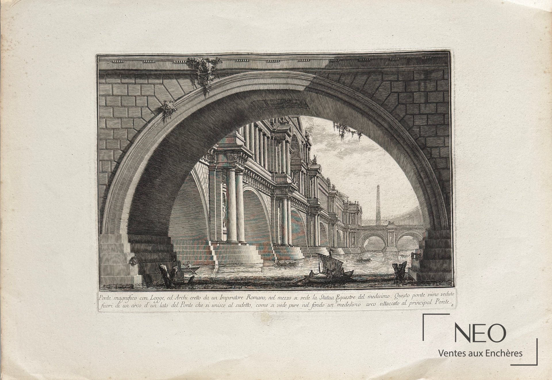 Giovanni Battista Piranesi, Ponte magnifico, eau-forte sur papier, première moitié du XIXe siècle