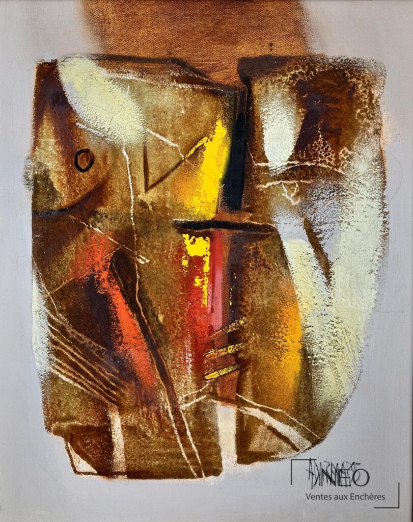 Composition abstraite aux tons orange