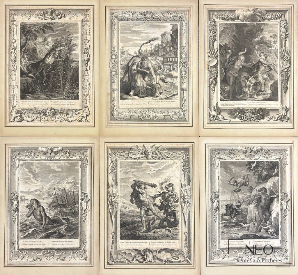 Six gravures encadrées