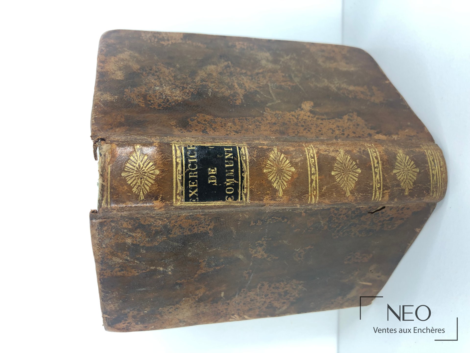Dos d'un livre ancien en basane brune