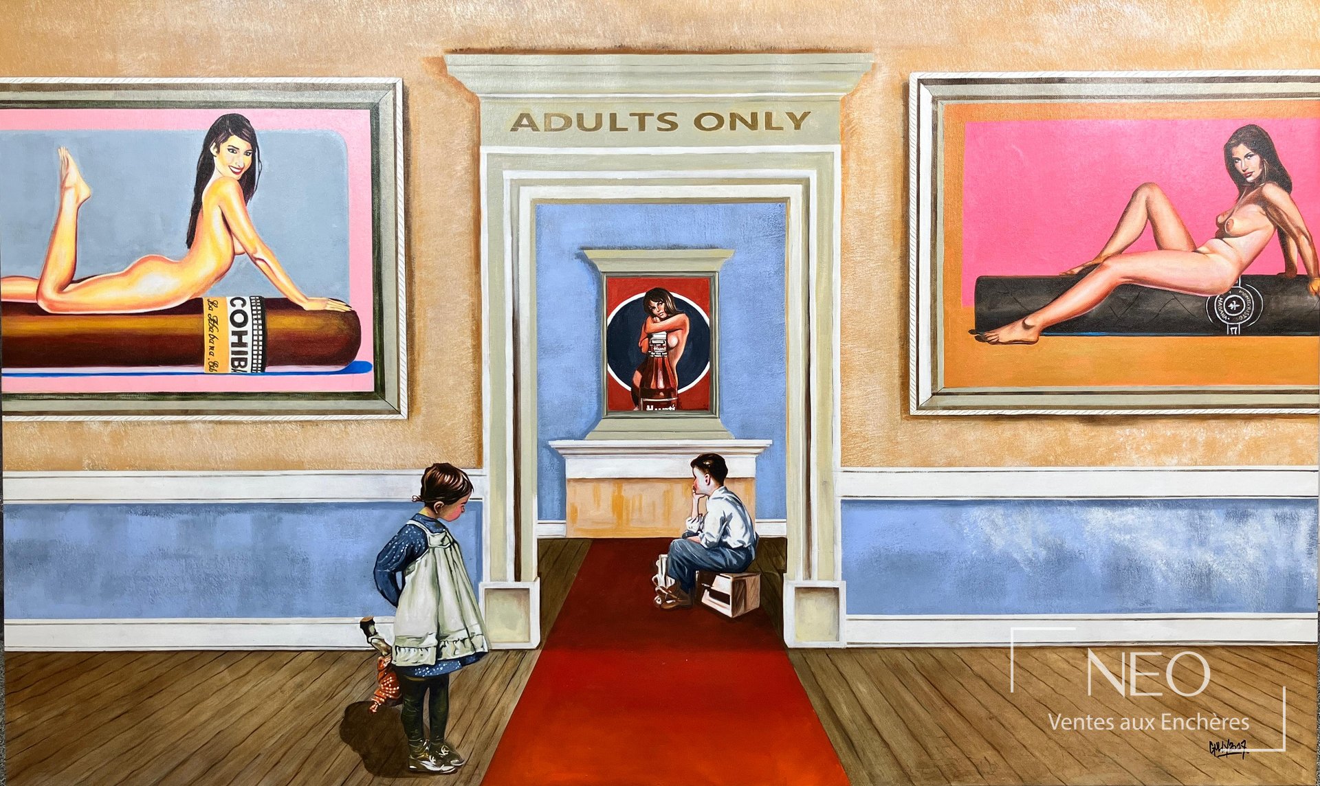 Vue d'ensemble de l'huile sur toile de Gully