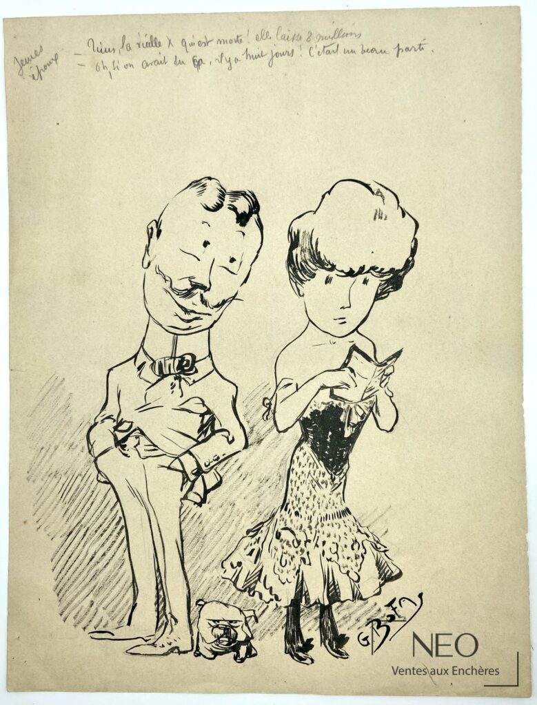 Dessin de Gus Bofa représentant un jeune couple