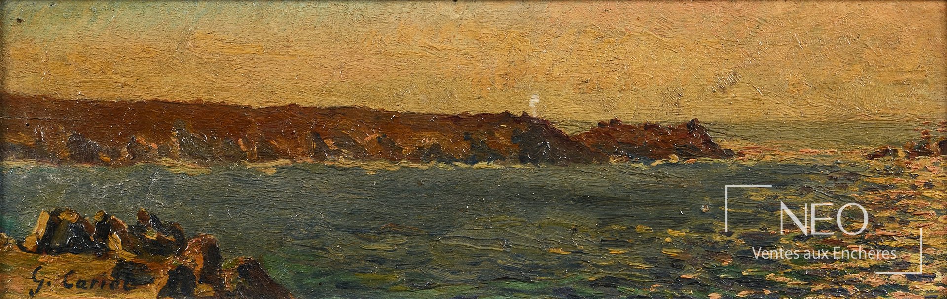 Gustave Cariot, La pointe du Raz, huile sur panneau, 1896