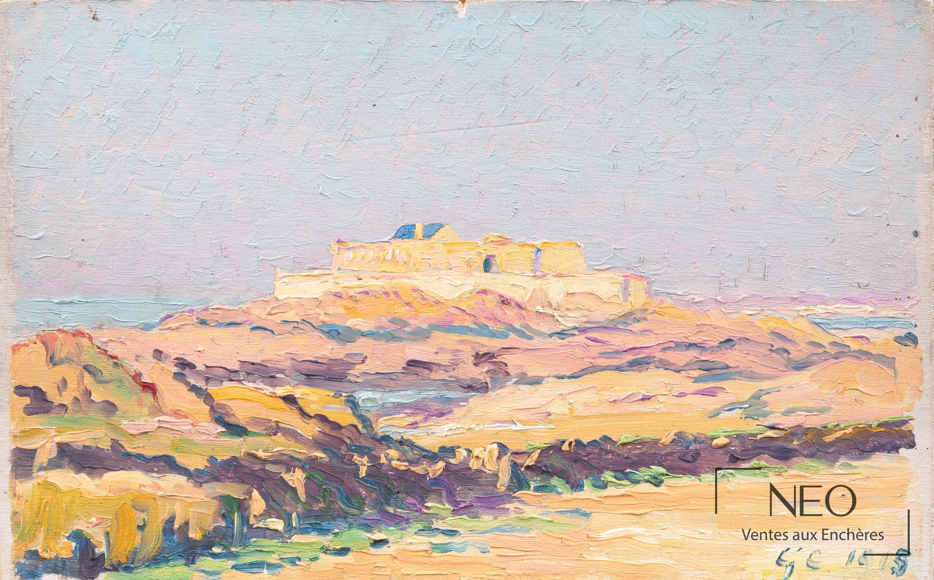 Vue du Fort national de Saint-Malo peint par Gustave Cariot