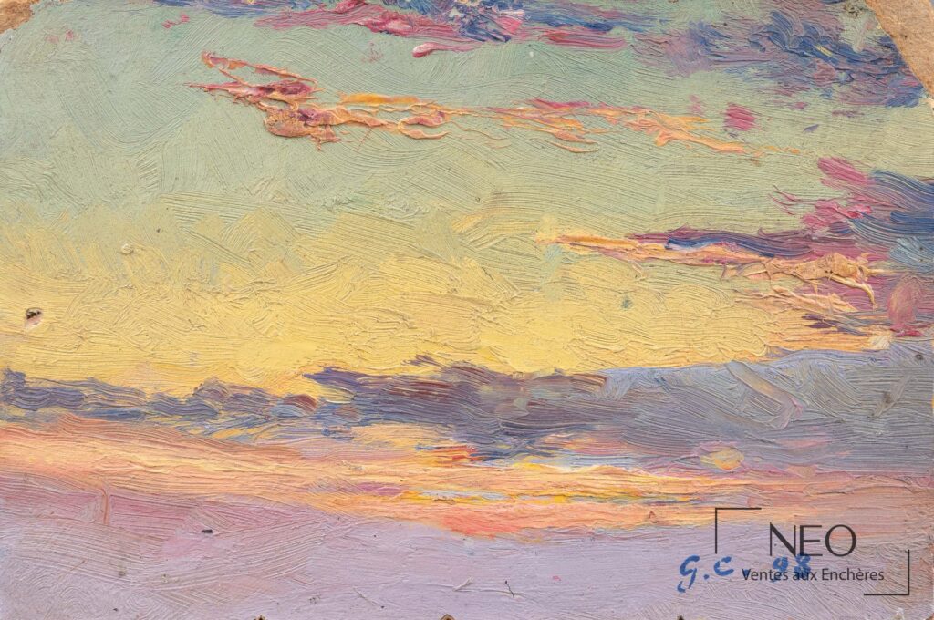 Détail du ciel au coucher du soleil