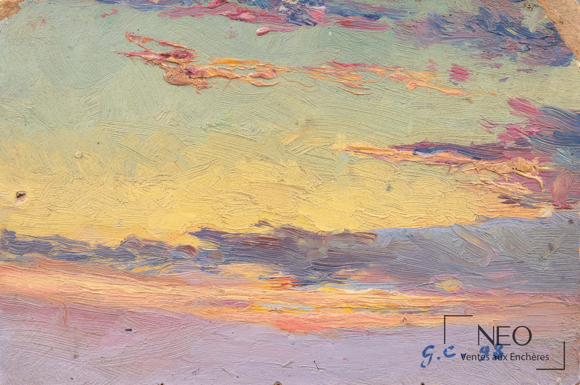 Détail du ciel au coucher du soleil