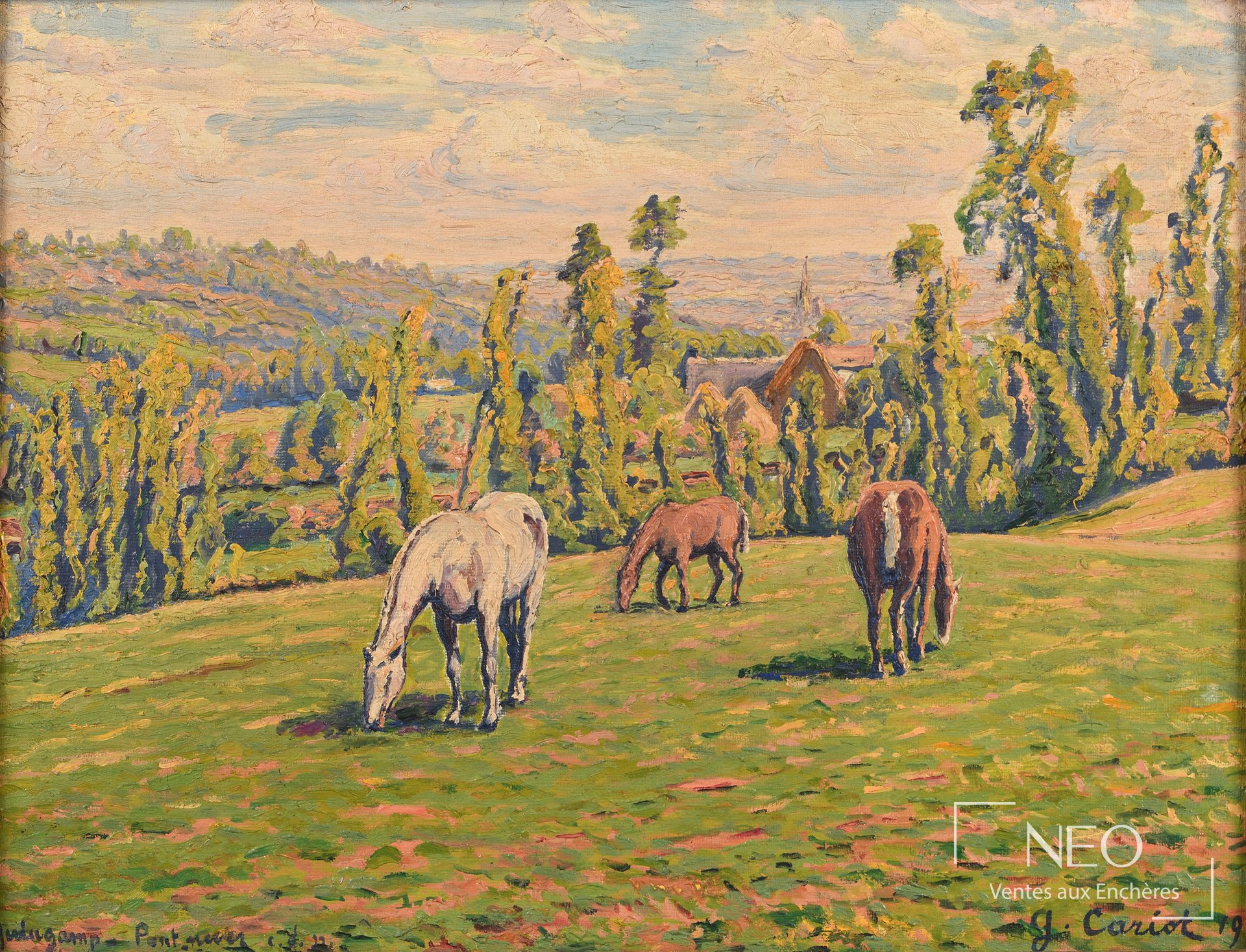 Gustave Cariot Vue d’un pâturage à Guingamp, 1922, huile sur toile