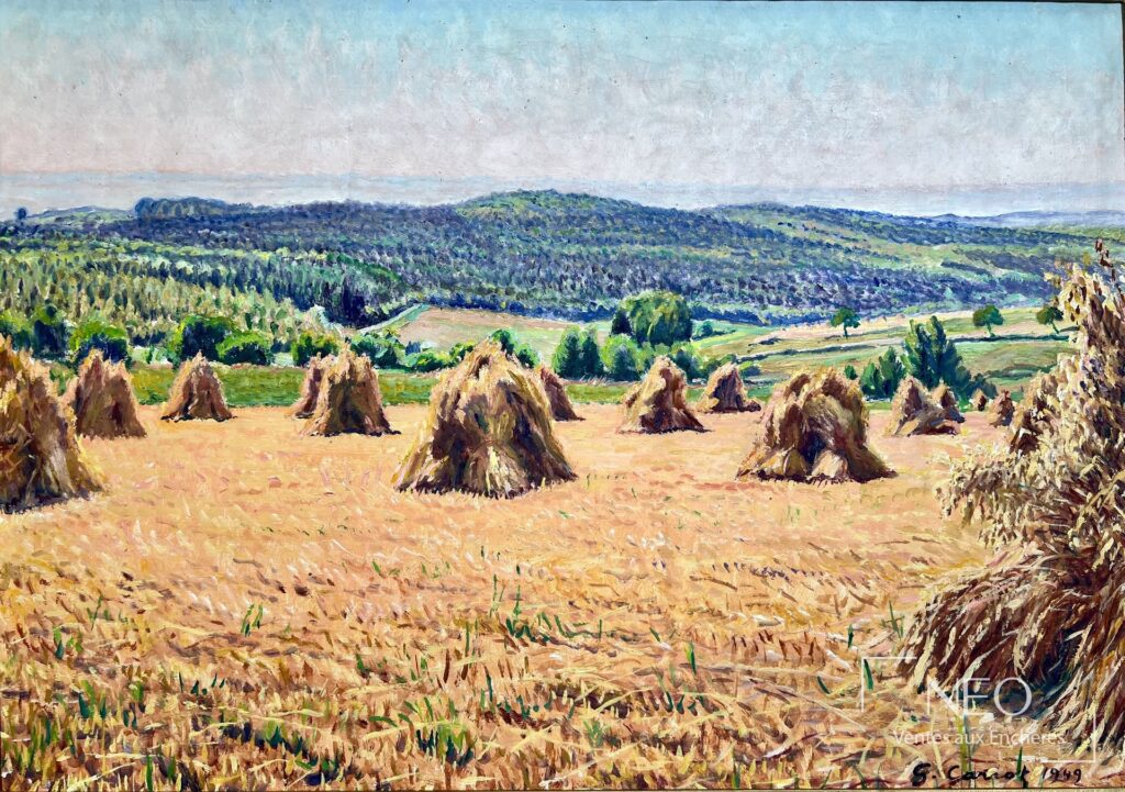 Paysage de meules dans une vallée