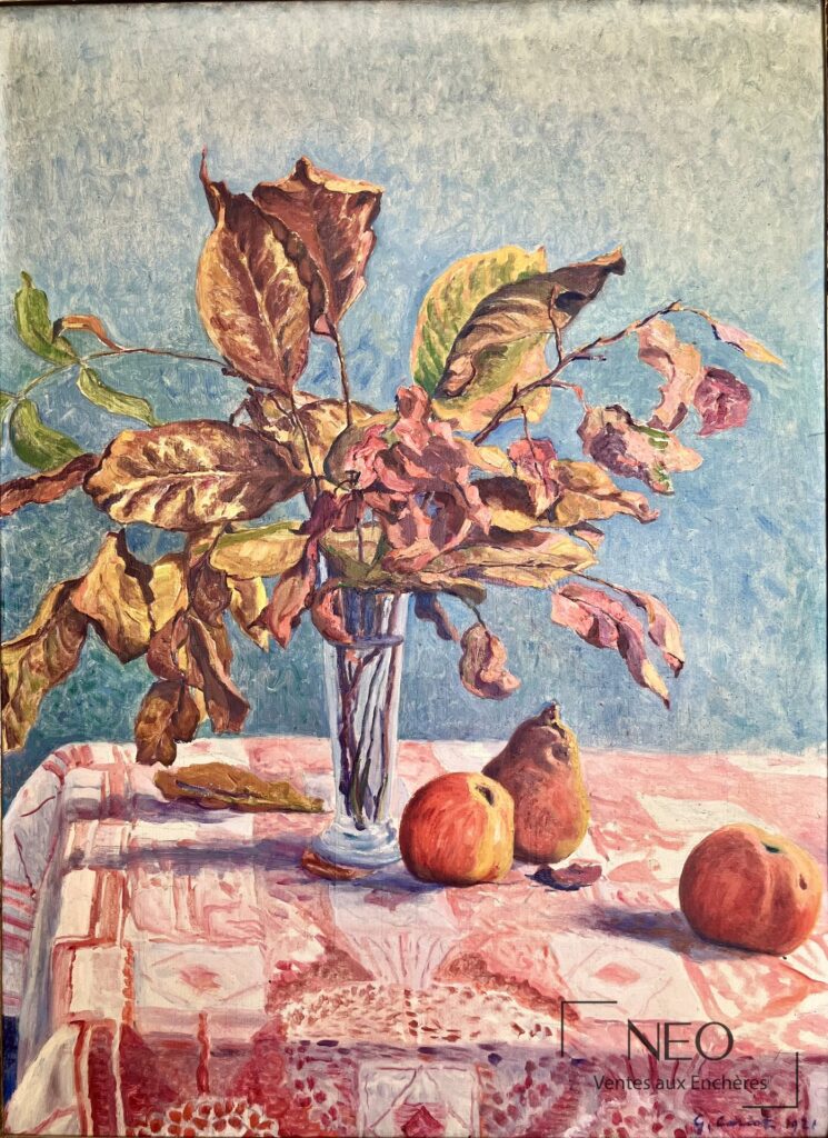 Nature morte de Gustave Cariot représentant un bouquet d'automne