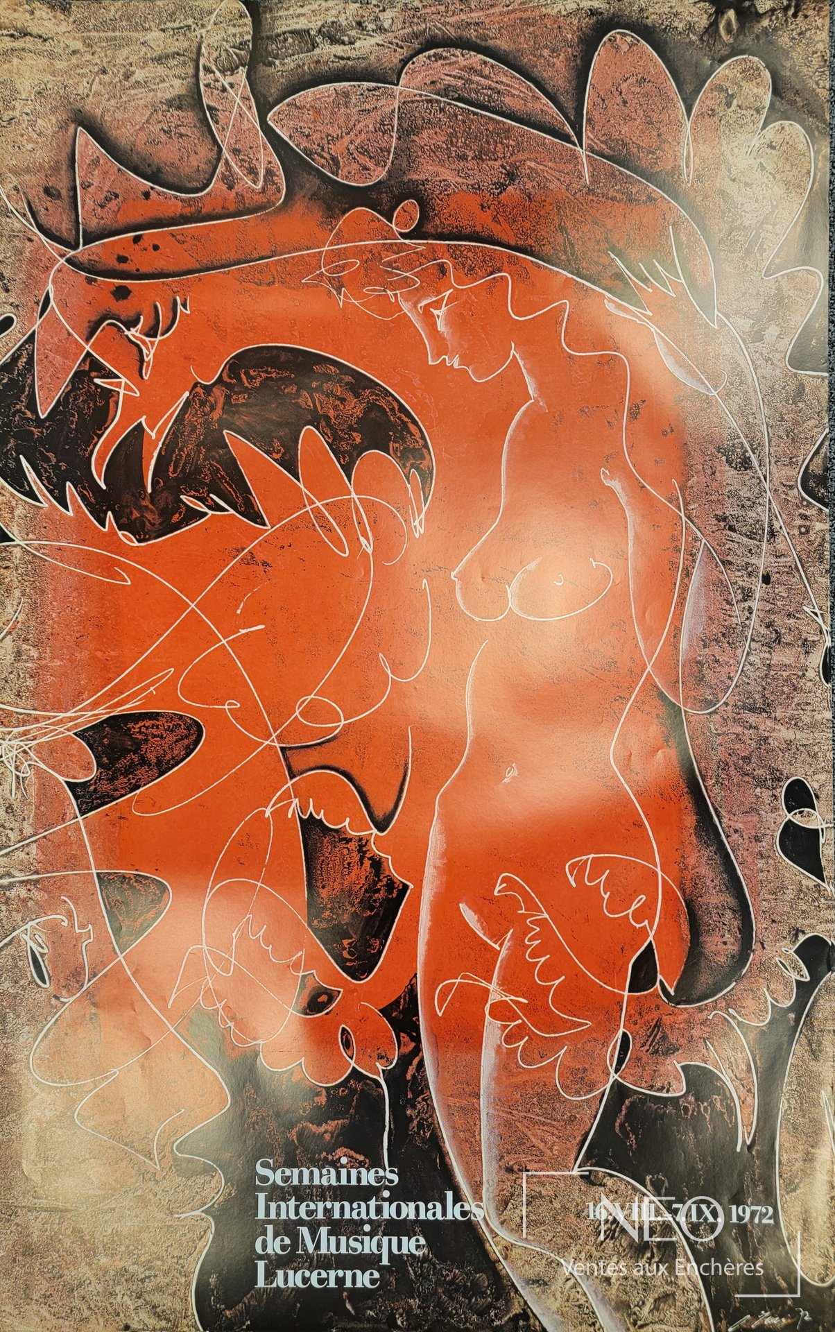 Affiche en couleurs aux tons orange et noir