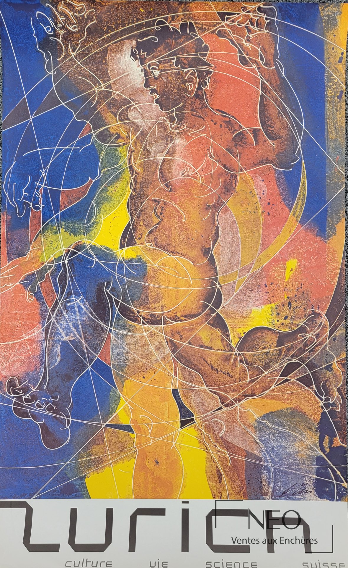 Hans Erni, d&rsquo;après, Zurich, culture, vie, silence, suisse, affiche offset, 1968