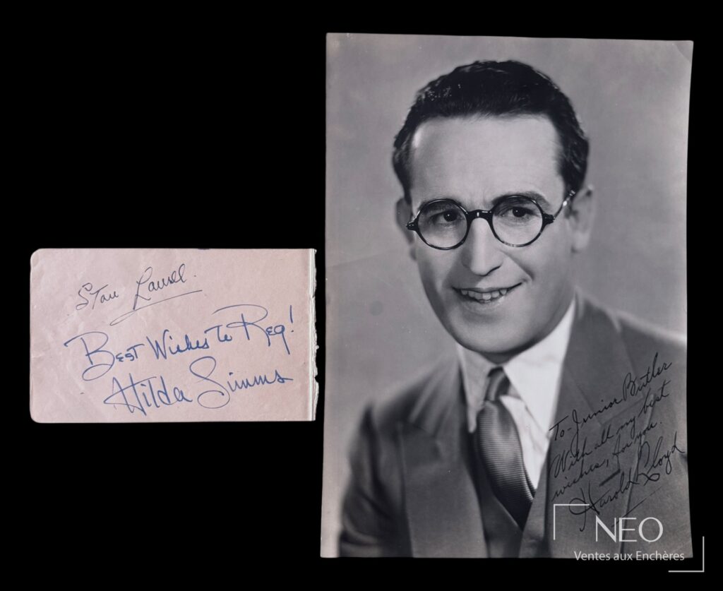 Photographie de Harold Lloyd dédicacée