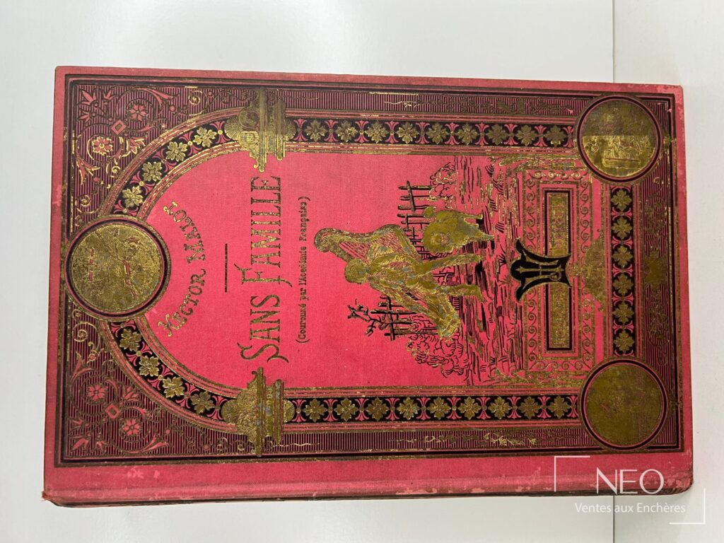 Couverture rigide rose et noire dorée de Sans Famille de Hector Malot