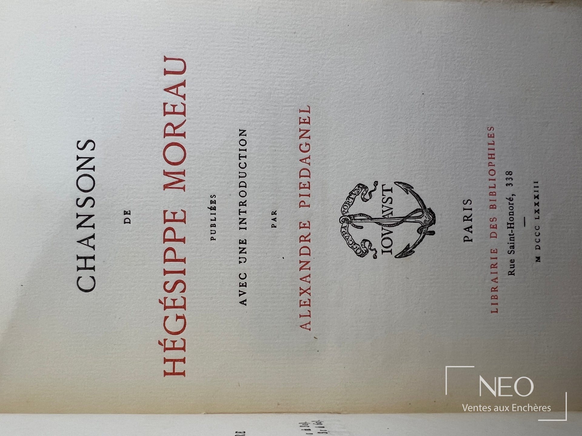Couverture de Chansons de Hégésippe Moreau