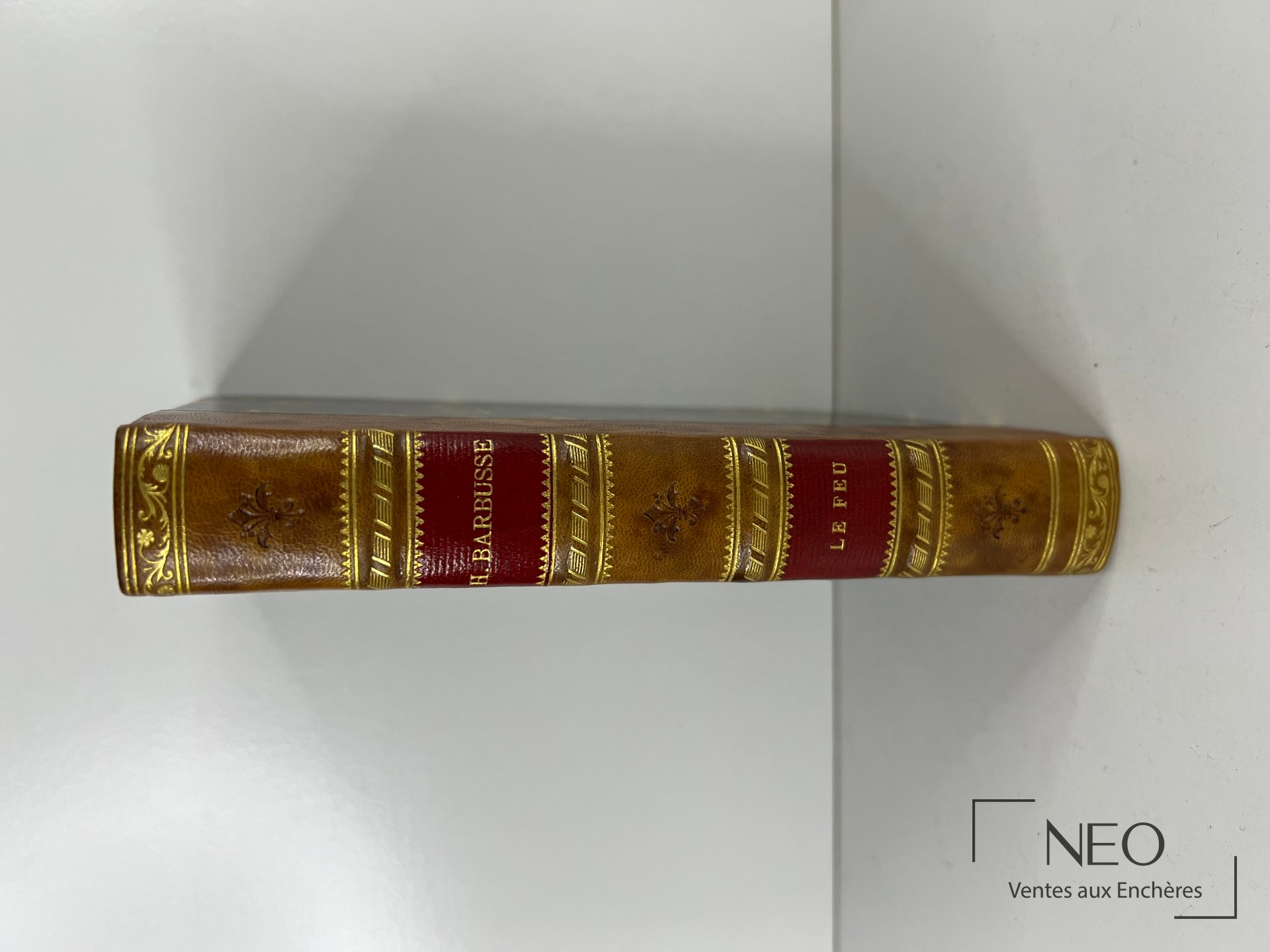 Dos d'un livre relié en demi basane