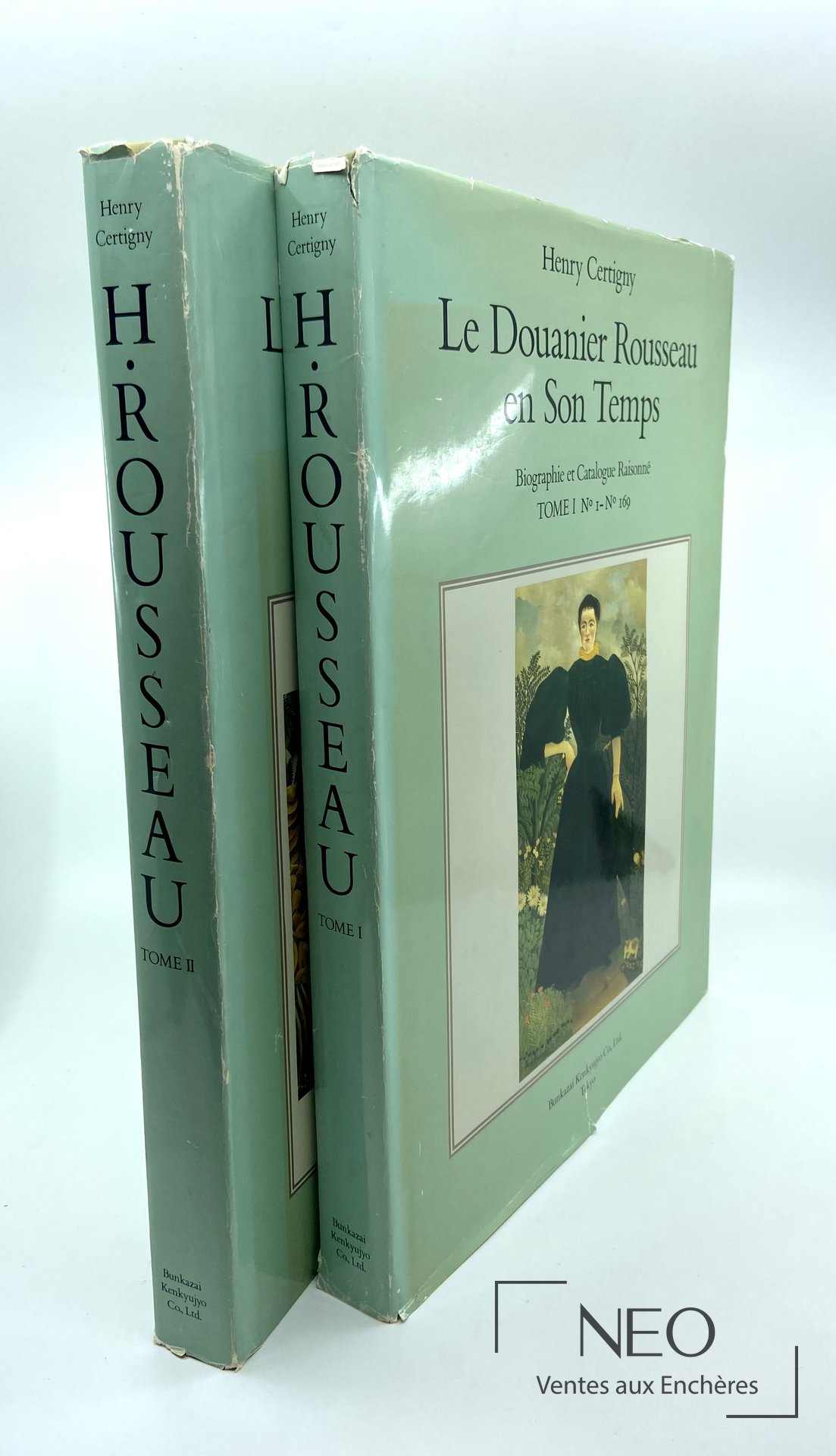 Ensemble de deux ouvrages Henri Certigny avec jaquettes vertes et dos visibles
