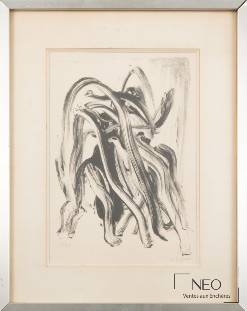 Composition abstraite monochrome d'Henri Michaux