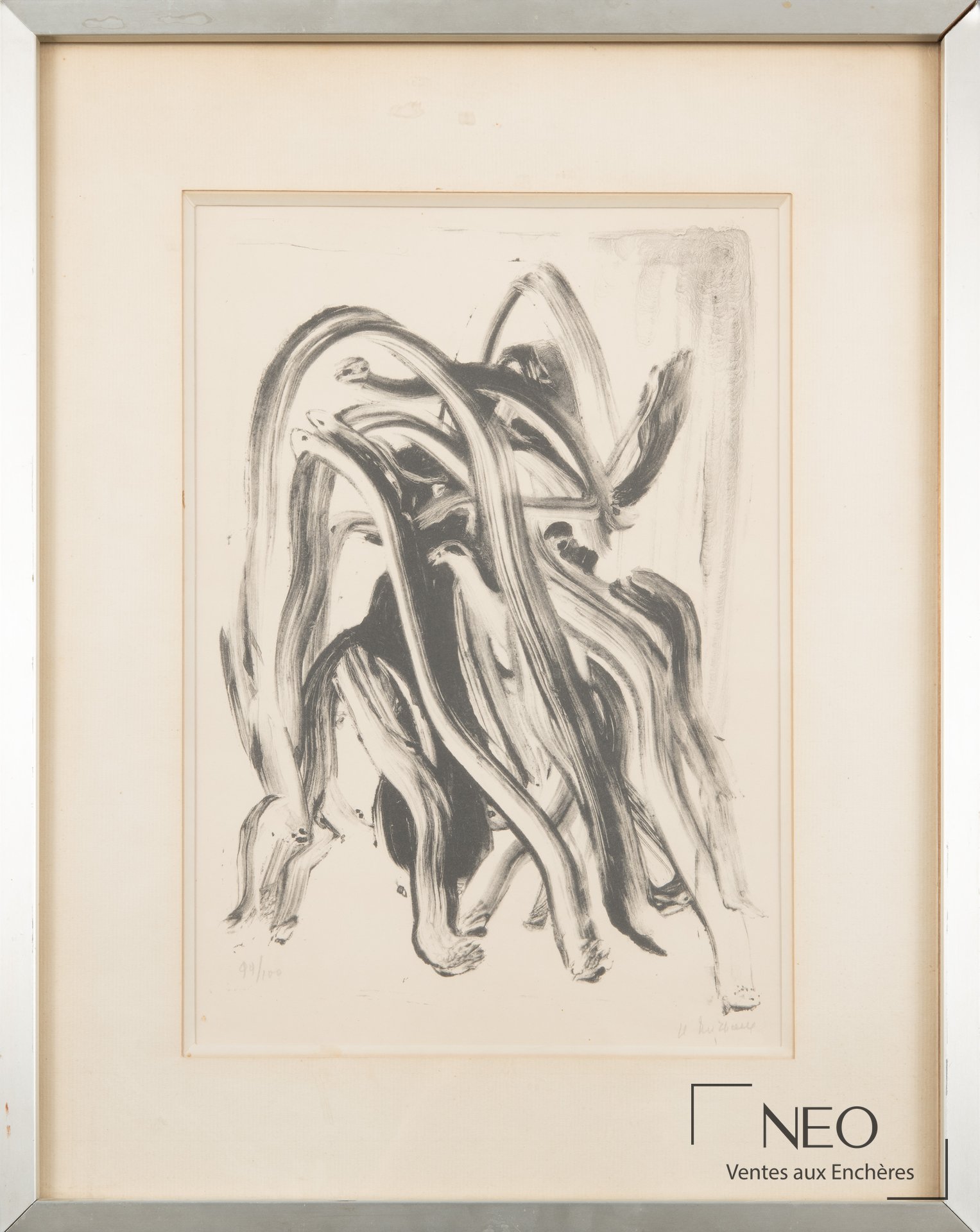 Composition abstraite monochrome d'Henri Michaux