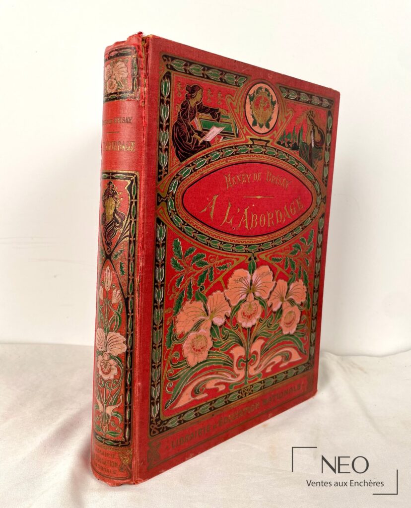 Livre relié en percaline rouge