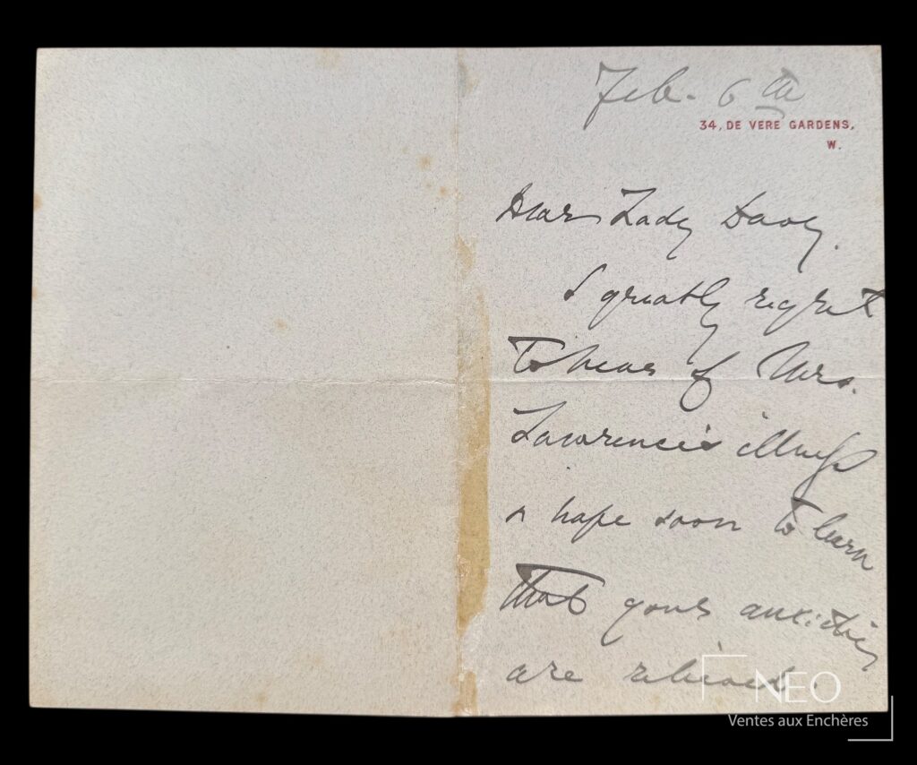 Lettre autographe signée de Henry James