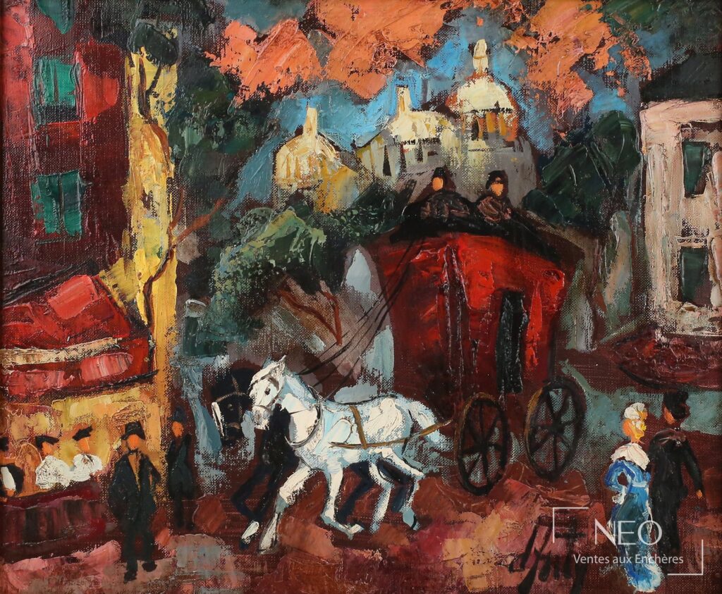 Huile sur toile Vieux Montmartre de Henry Maurice D'ANTY