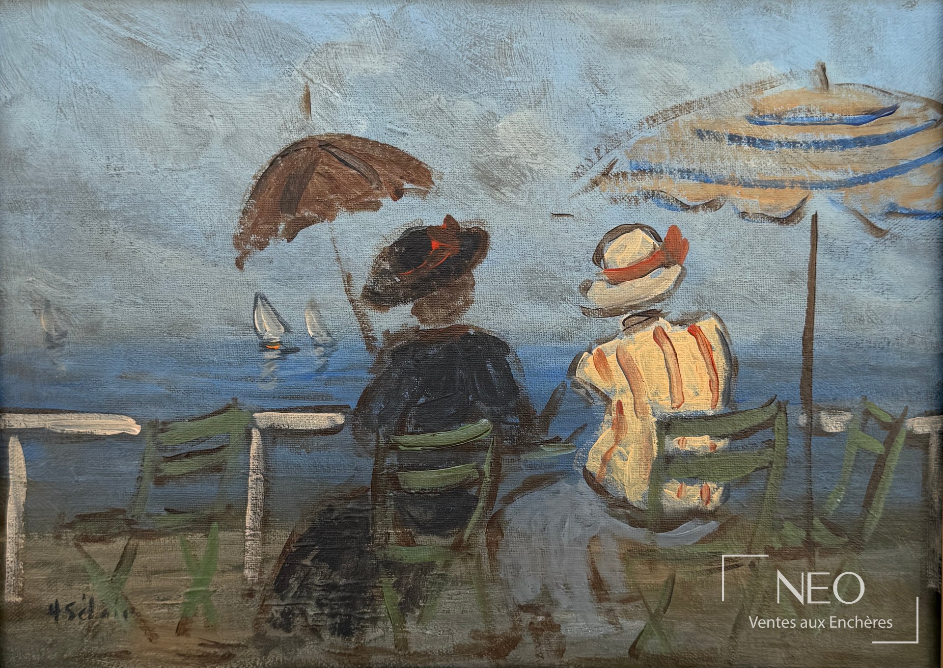 Scène de plage de Henry Saint Clair