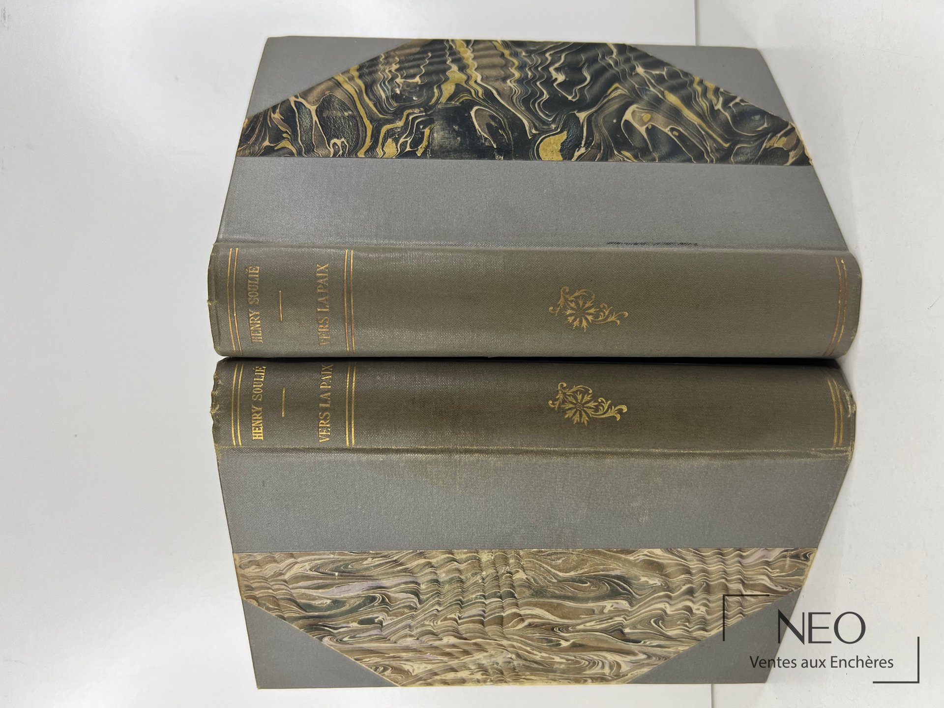 Deux volumes reliés en demi tissu à coins