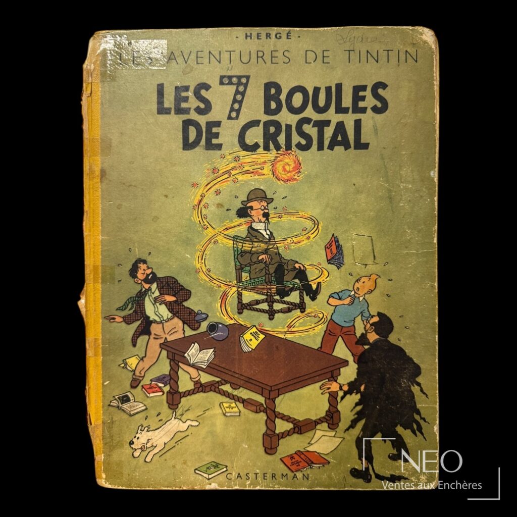 Couverture de Tintin Les 7 boules de cristal en état très usé