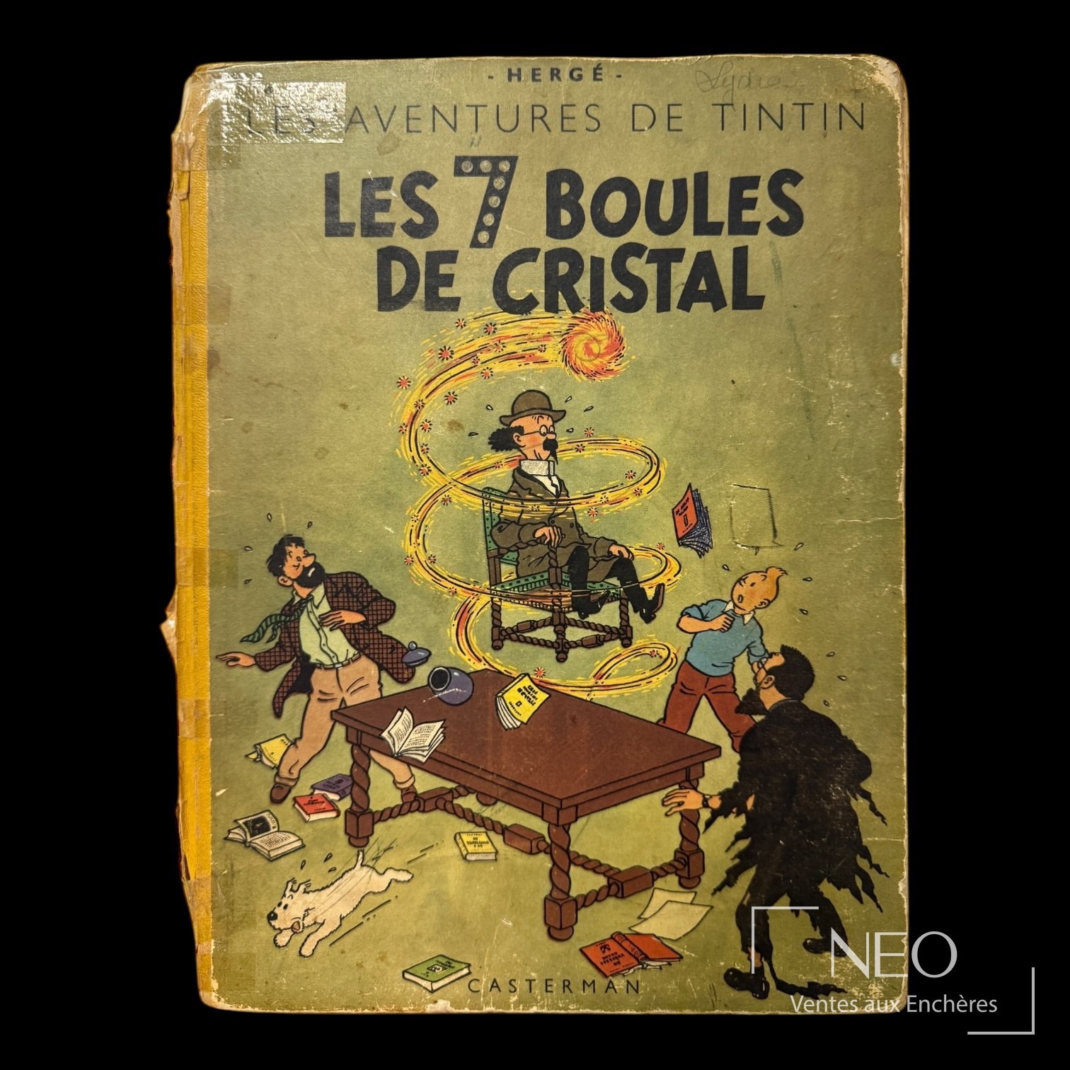 Couverture de Tintin Les 7 boules de cristal en état très usé