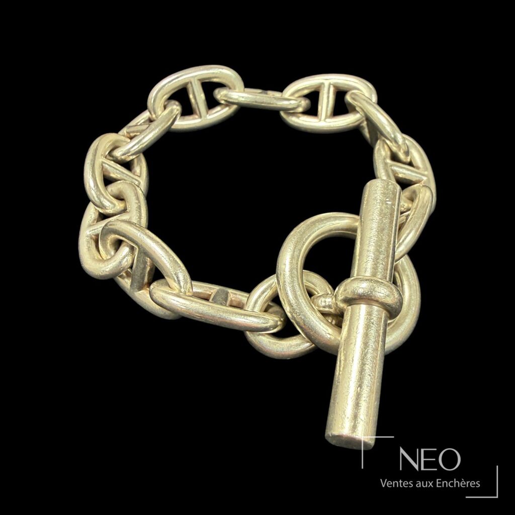 Bracelet chaîne d’ancre Hermès en argent
